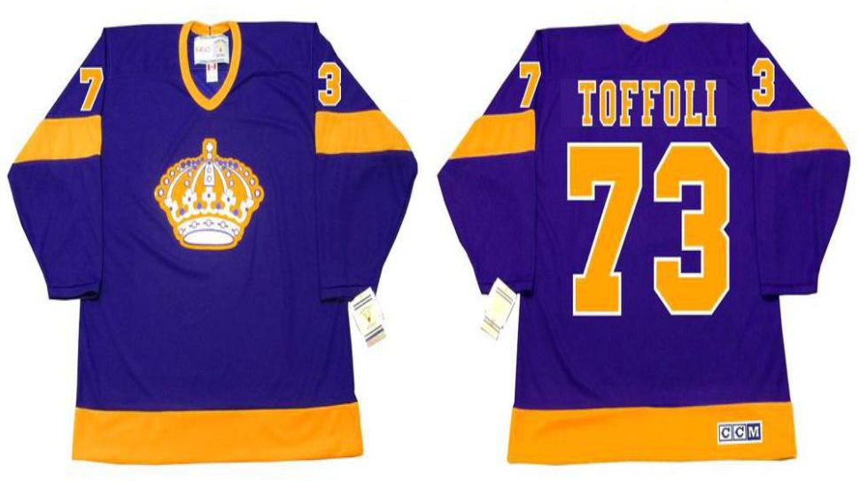 2019 Men Los Angeles Kings #73 Toffoli Purple CCM NHL jerseys